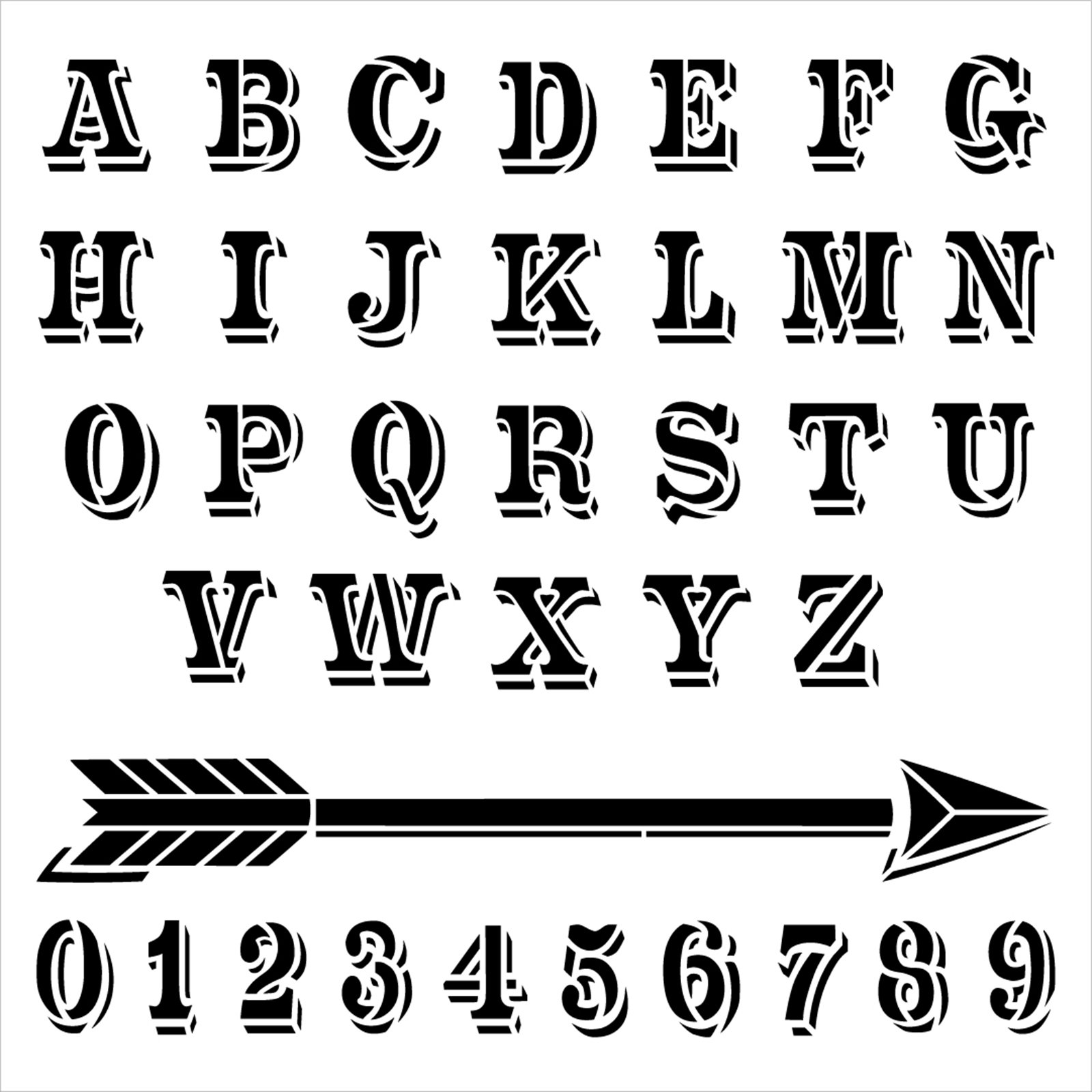 Western Headline Full Alphabet Stencil by StudioR12 Old West Lettering Stencils Reusable Template for Crafts Select Size 15 x 15 inch Sheet